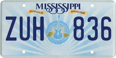 MS license plate ZUH836