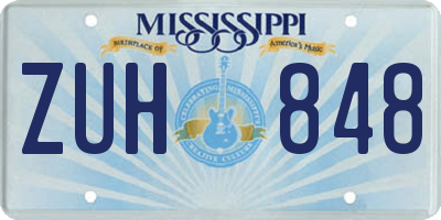 MS license plate ZUH848