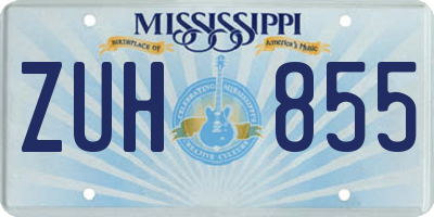 MS license plate ZUH855