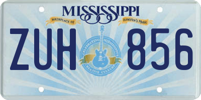 MS license plate ZUH856