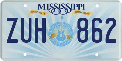 MS license plate ZUH862