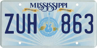 MS license plate ZUH863