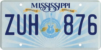 MS license plate ZUH876
