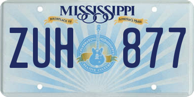 MS license plate ZUH877
