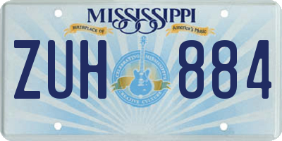 MS license plate ZUH884