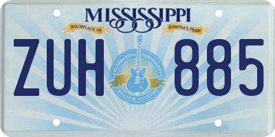 MS license plate ZUH885