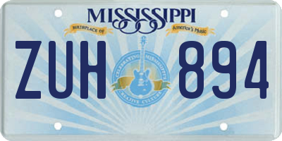 MS license plate ZUH894