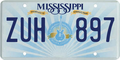 MS license plate ZUH897