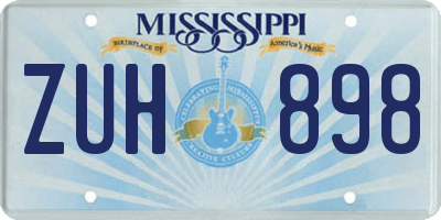 MS license plate ZUH898