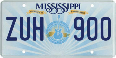 MS license plate ZUH900