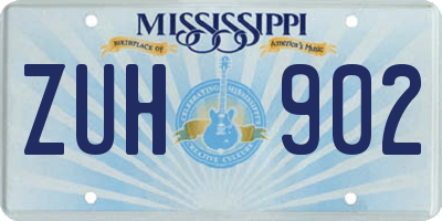 MS license plate ZUH902