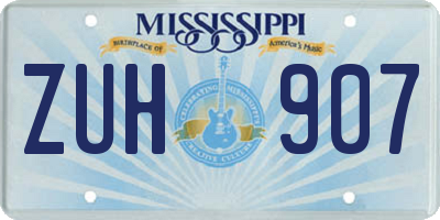 MS license plate ZUH907