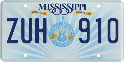 MS license plate ZUH910