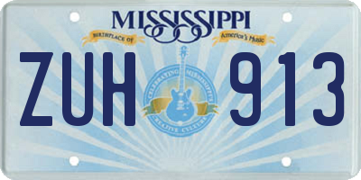MS license plate ZUH913