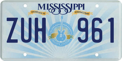 MS license plate ZUH961