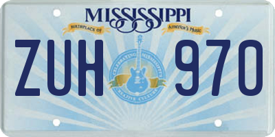 MS license plate ZUH970