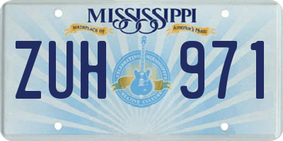 MS license plate ZUH971