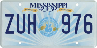 MS license plate ZUH976