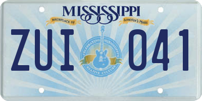 MS license plate ZUI041