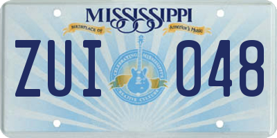 MS license plate ZUI048