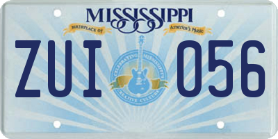 MS license plate ZUI056