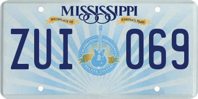 MS license plate ZUI069