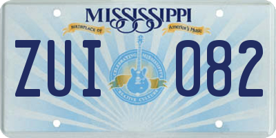 MS license plate ZUI082