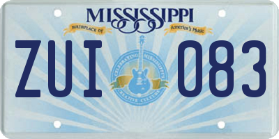 MS license plate ZUI083