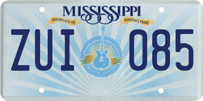 MS license plate ZUI085