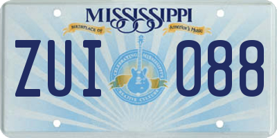 MS license plate ZUI088