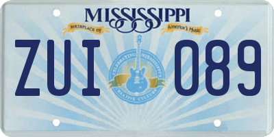 MS license plate ZUI089