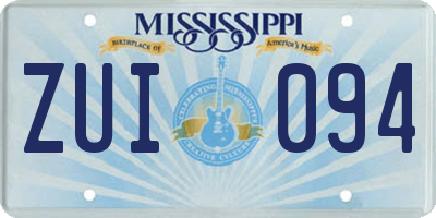 MS license plate ZUI094