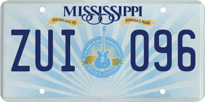 MS license plate ZUI096