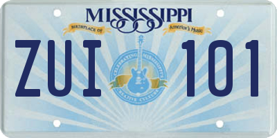 MS license plate ZUI101