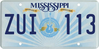 MS license plate ZUI113