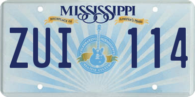 MS license plate ZUI114