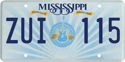 MS license plate ZUI115