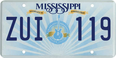 MS license plate ZUI119