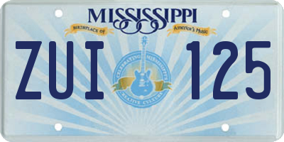 MS license plate ZUI125