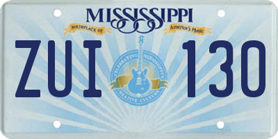 MS license plate ZUI130