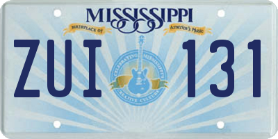 MS license plate ZUI131