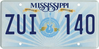 MS license plate ZUI140