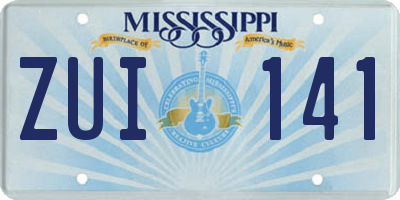 MS license plate ZUI141