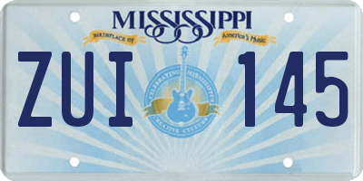 MS license plate ZUI145