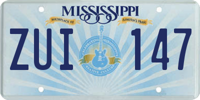 MS license plate ZUI147