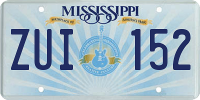 MS license plate ZUI152