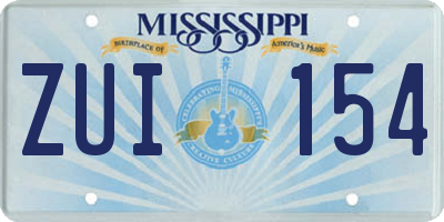 MS license plate ZUI154