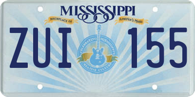 MS license plate ZUI155