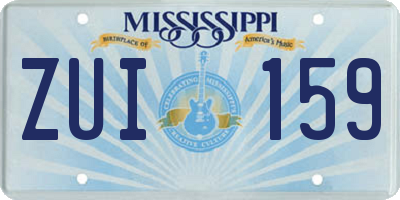 MS license plate ZUI159