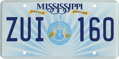 MS license plate ZUI160